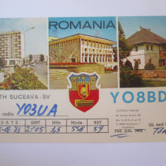 Rară! Carte postala radio amatori Suceava,cu stema veche din 1983