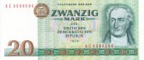 Bancnota Germania DDR 20 Mark 1975 AUNC