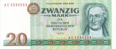 GERMANIA (DDR) 20 mark 1975 AUNC!!!