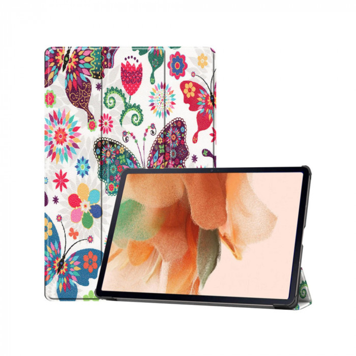 Husa Flip pentru Samsung Galaxy Tab S7 Plus / S8 Plus / S7 FE - Techsuit FoldPro - Butterfly