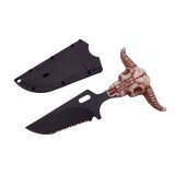 Cutit tactic de vanatoare IdeallStore&reg;, Death Spike, 9.5 cm, negru, teaca cu lant inclusa