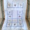 Stergar Vintage din bumbac cu cusatura manuala combinata flori si in cruciulite