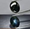 Safir stelat oval caboson albastru verzui 6 ct