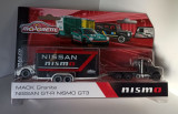 Macheta Mack Granite + Nissan GT-R Nismo GT3 - Majorette Transporter 2023, 1:60
