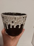 Vaza ceramica / masca ghiveci, vintage, Fat Lava WGK Mid Century Retro Shabby Chic Country Style Design, anii 70