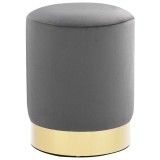 Cumpara ieftin Taburet, gri inchis si auriu, catifea 28 x 36 cm