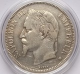 Franța, 5 Franci 1868, Argint.