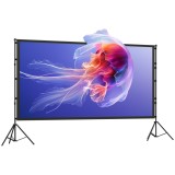 HOMCOM Ecran de Proiecție 120" 4K/8K HD Format 16:9 cu 2 Trepiede Pliabile, Ecran Portabil cu Față Dublă, Unghi Larg de 160&deg;, pentru Cinema Acasă sau