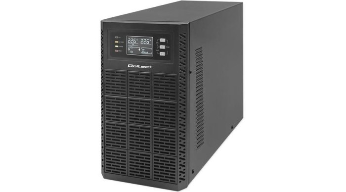 Sursă de alimentare ne&icirc;ntreruptibilă Qoltec UPS | 3kVA | 3000W | Factor de putere 1,0 | LCD | EPO | USB | On-line