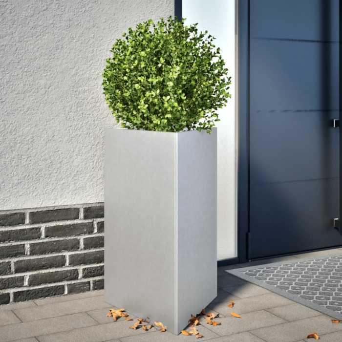 vidaXL Jardiniere grădină, 2 buc. 50x43x75 cm oțel galvanizat triunghi 851182