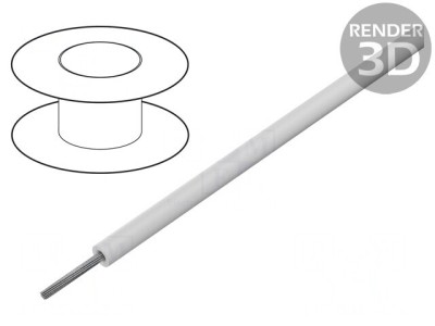 Cablu HookUp Wire litat PVC alb 26AWG 30,5m foto