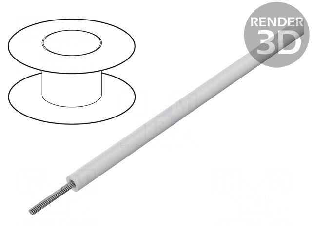 Cablu HookUp Wire litat PVC alb 26AWG 30,5m