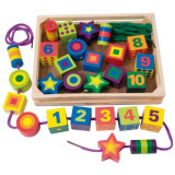 Joc De Insirat Din Lemn Cu Cifre, Montessori, Insira Margelele - Melissa&amp;Doug 3775, Melissa &amp; Doug