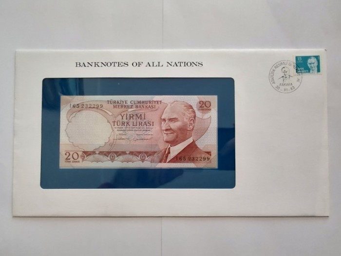 Turcia - 20 Lire 1970 - In plic de prezentare