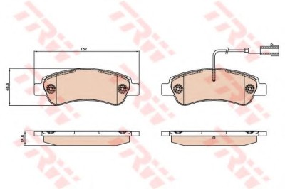 Set placute frana,frana disc FIAT DUCATO bus (250, 290) (2006 - 2016) TRW GDB2068 foto