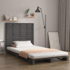 Tăblie de pat pentru perete, gri, 126x3x91,5 cm, lemn masiv pin, vidaXL