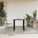 vidaXL Set mobilier de grădină, 3 piese, gri&amp;negru, poliratan și oțel 3203296