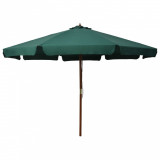 Umbrela de soare de exterior, stalp din lemn, verde, 330 cm GartenMobel Dekor, vidaXL
