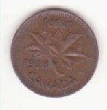 Canada 1 cent 1938 - George VI with ET IND:IMP: