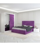 Dormitor Luca Mov Cu Dulap Tapitat 160x200cm