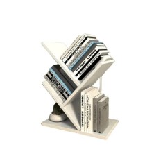 Etajera pentru carti, dimensiuni 40x16x30cm, cu 4 compartimente, din MDF, usor de asamblat, alb