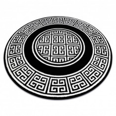 Modern GLOSS covor cerc 6776 85 stilat, cadru, grecesc negru / fildeş, cerc 150 cm