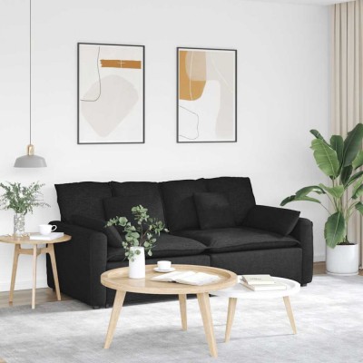 vidaXL Canapea modulară cu perne, negru 3321119 foto