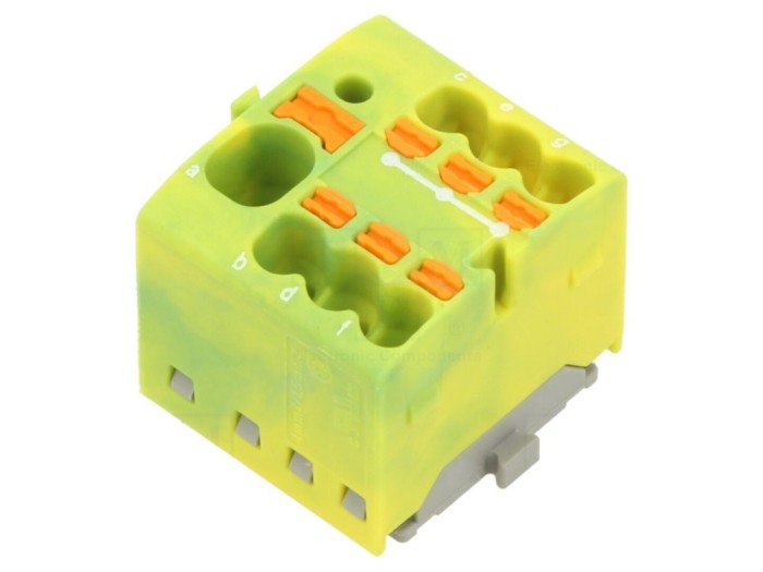 Conector de șine push-in, 7 borne