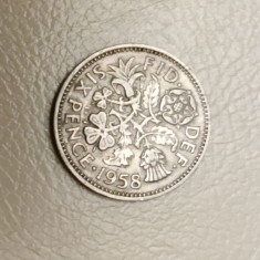 UK / Marea Britanie - 6 pence (1958) Queen Elizabeth II - monedă s157