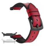 Curea hibrid piele-silicon compatibila cu Samsung Galaxy Watch8 40mm, VD Very Dream&reg;, Tart Red