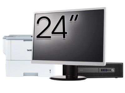 Pachet Calculator Second Hand HP Prodesk 600 G2 SFF, Intel Core i3-6100 3.70GHz, 8GB DDR4, 240GB SSD + Monitor 24&amp;amp;quot; &amp;amp; Imprimanta Brother HL-L6300D foto