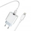 Incarcator Retea Cu Cablu Lightning Prestico F8S, 20W, 3A, 1 x USB-C, Alb, Apple