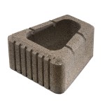 Jardiniera din beton Semmelrock, exterior, triunghiulara, maro deschis, 30 x 15 x 15 cm