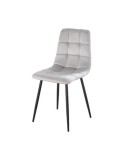Scaun de living si bucatarie cu cadru metalic, AB37 ergonomic, catifea, 89x44x43 cm, 100 Kg, Bej