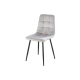 Scaun de living si bucatarie cu cadru metalic, AB37 ergonomic, catifea, 89x44x43 cm, 100 Kg, Bej