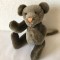 (X) Soricel de plush mohair, jucarie veche, vintage, 17 cm, articulat, colectie