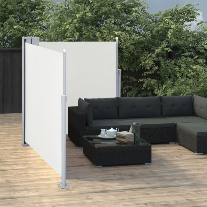 vidaXL Copertină laterală retractabilă, crem, 100 x 600 cm 48443