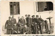 D375 Fotografie elevi militari romani cavalerie cu sabii anii 1930 foto