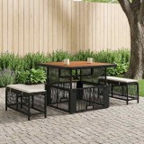 vidaXL Set de masă pentru grădină cu pernă 3 pcs Bej și crem poliratan 42026744