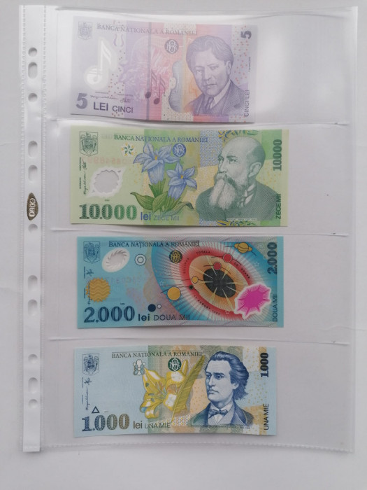Folii DACO 4C pentru stocare bancnote Romania / bancnote straine, 115 microni