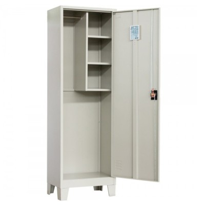 Dulap metalic materiale curatenie PREMIUM AC60 cu picioare, 600x400x1920 mm (LxlxH), neasamblat, inchidere 3 puncte, PLUS foto
