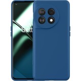 Husa de protectie, flippy, pentru oneplus 11 5g, liquid silicone, cu microfibra pe interior, protectie antisoc, compatibil incarcare wireless, albastr