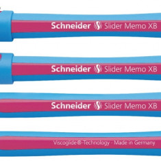 Pix Schneider Slider Memo Xb, Rubber Grip, Accesorii Metalice - Scriere Roz