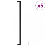 Manere de dulap, 5 buc., negru, 480 mm, otel inoxidabil