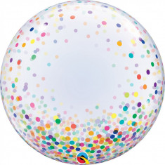 Balon Deco Bubble - Confetti Multicolore - 24&amp;quot;/61 cm, Qualatex 57791 foto