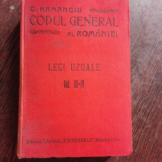 CODUL GENERAL AL ROMANIEI, LEGI UZUALE VOL.III - IV - HAMANGIU