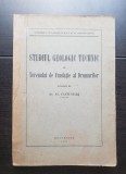 Studiul geologic tehnic al terenului de fundație al drumurilor - St. Cantuniari (1941) - conține schemele format mare, planșe, hărți etc.