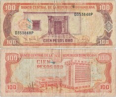 1995, 100 pesos oro (P-150a) - Republica Dominicană!