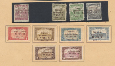 Ungaria de Vest - 1921 emisiunea a VIII-a 10 timbre neuzate diferite MLH / MNH foto