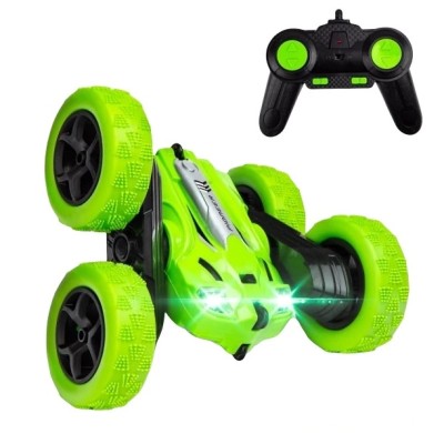 Masinuta Stunt Racing 4WD telecomanda 2.4 GHz lumini led rotire 360 de grade acumulator 3.7V 500 mAh Alhena Store&amp;amp;reg; LH-C014S 1:24 verde foto